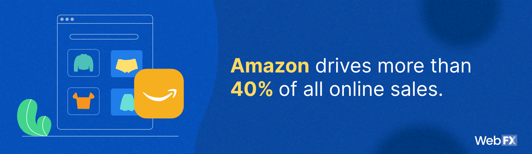 A statistic on the amount of sales from Amazon