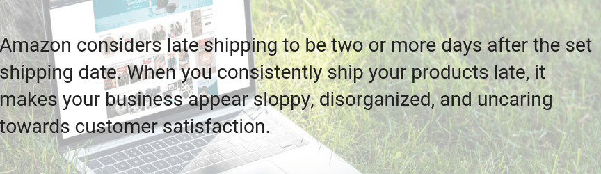 A statement on Amazon's shipping standards for sellers