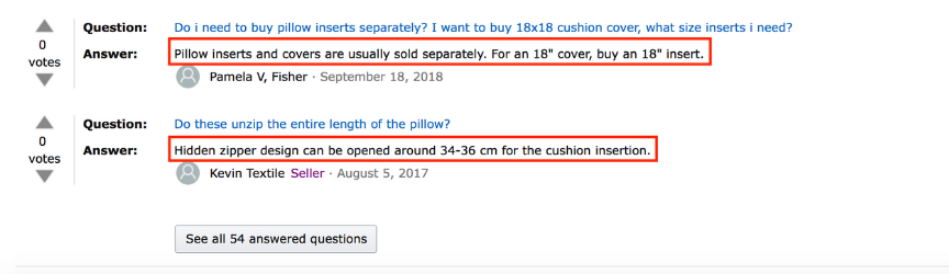 example of answering customer questions
