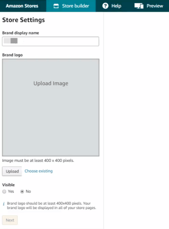 Initial Amazon Store creation: Store settings