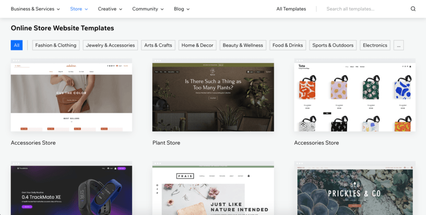 wix ecommerce templates