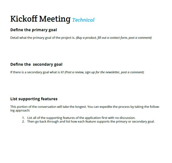 Kickoff Meeting Email Template