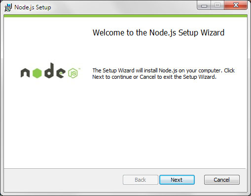 Node.js Setup wizard