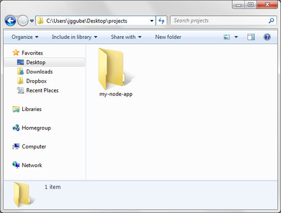 "my-node-app" folder