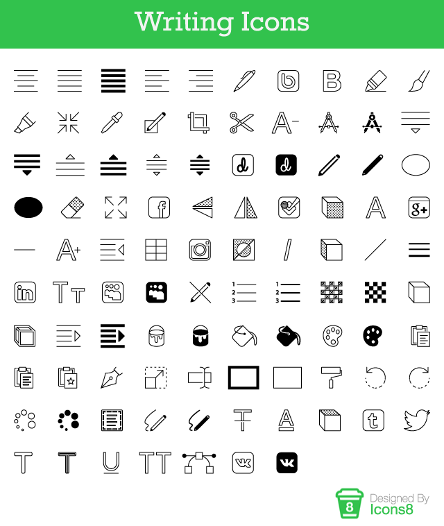 Download Free Writing Icons