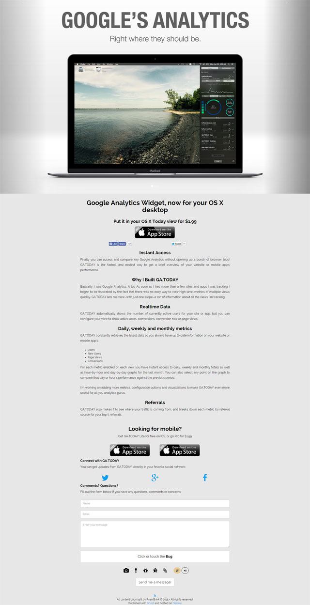 GA.TODAY's landing page.