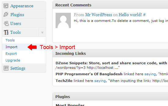 Tools import.