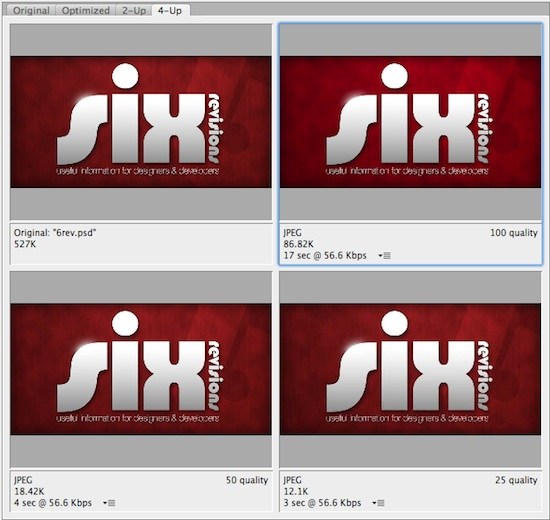 Entering the Save for Web Dialog