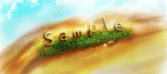 Transparent Text Effect with Fresh Grass