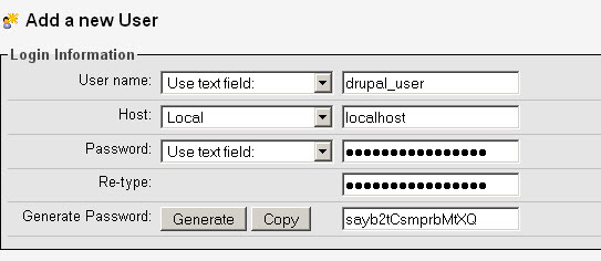 Create a New MySQL User for the Drupal Database