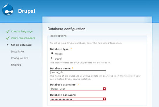 Install Drupal Using the Installation Wizard