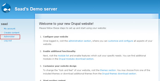 Log Into Drupal's Back-End