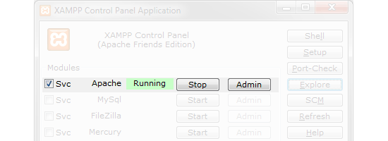 31 05 xampp control panel