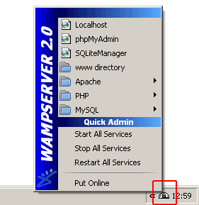 03 10 wampserver icon taskbar