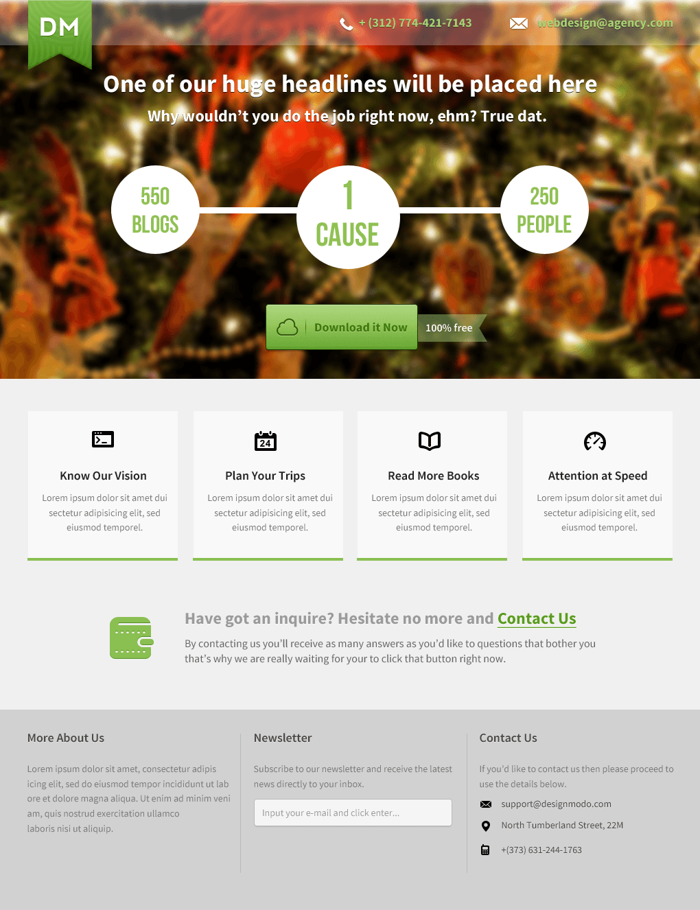beautiful landing page photoshop