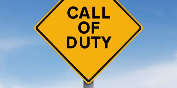 Conceptual road sign indicating Call of Duty