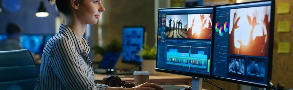 Female photo Editor Works on project