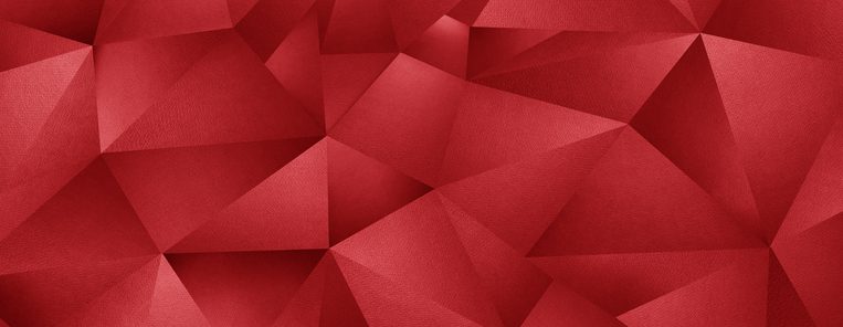 red abstract background made of geometric triangle shapes in a random mosaic, origami style composed of authentic photographs of textured art paper to give genuine texture