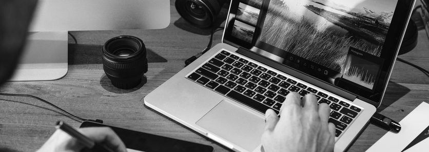 man using laptop