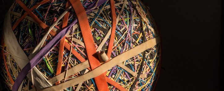 large ball made of rubber bands