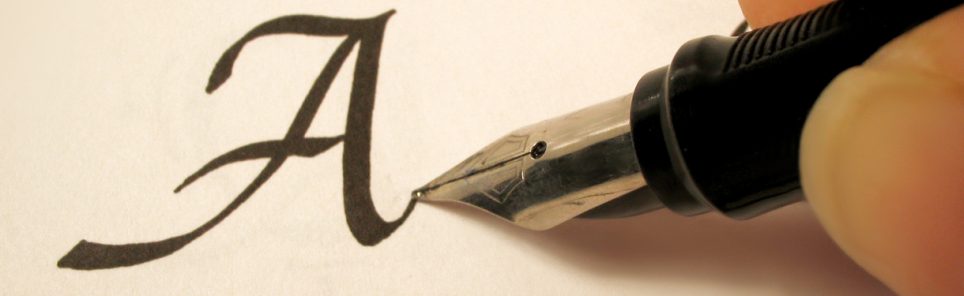 calligraphy pen and writing