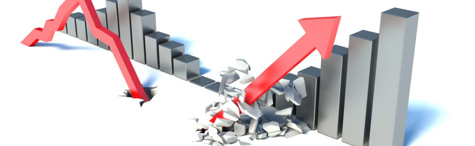falling red arrow and lifting