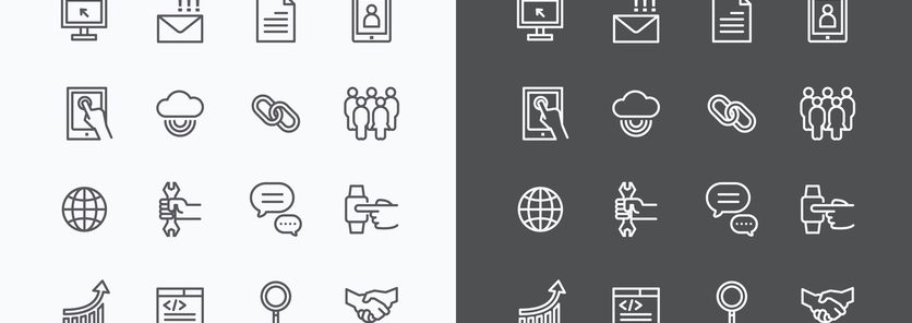 Web Icons Line Set. Vector Design.