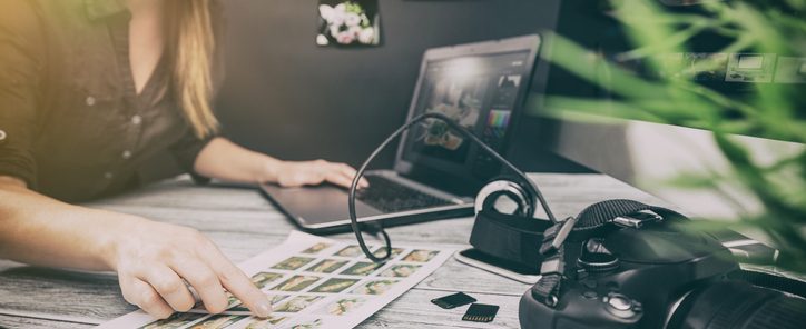 photographer journalist camera traveling photo dslr editing edit hobbies lighting business designer concept - stock image