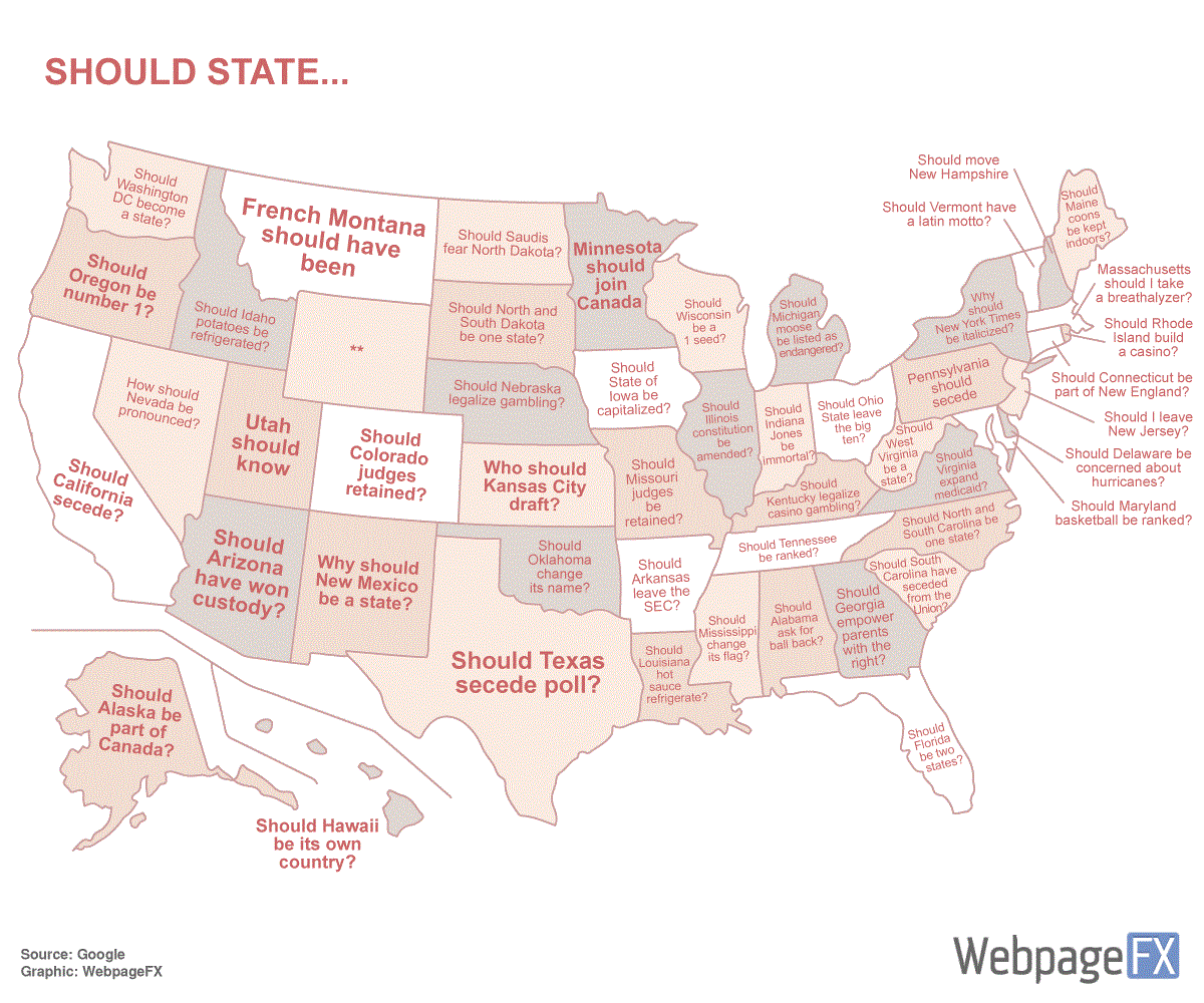 5 Maps of the Most Popular (and Weird) US State Searches