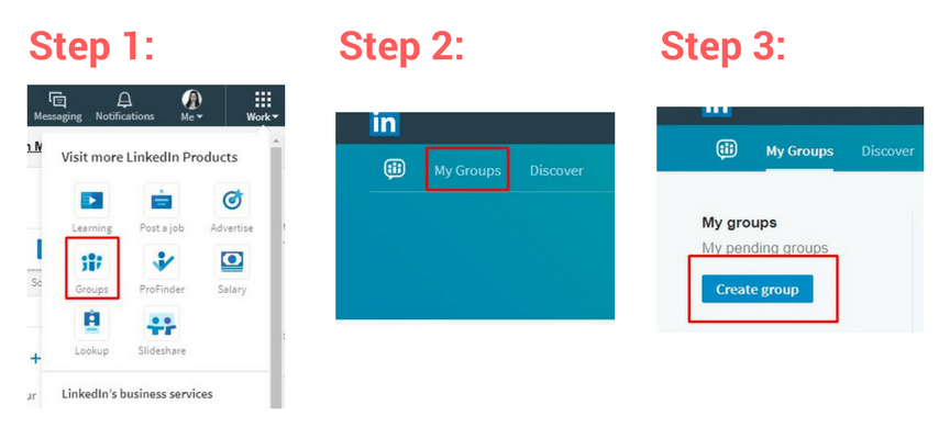 steps of creating a linkedin group