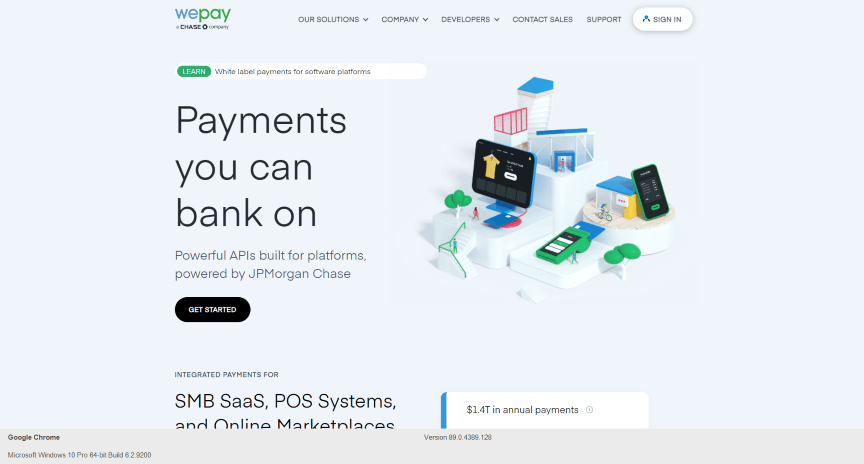 WePay homepage