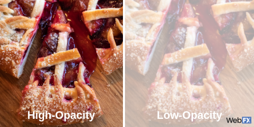 high-opacity vs. low-opacity image