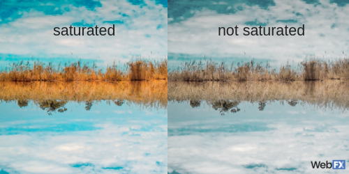 saturated vs. not saturated image