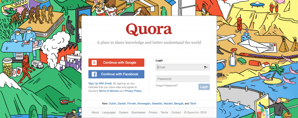 Quora is a great example of one of the different types of social media