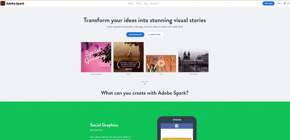 A gif of the Canva and Adobe Spark websites