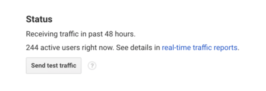 Traffic status in Google Analytics