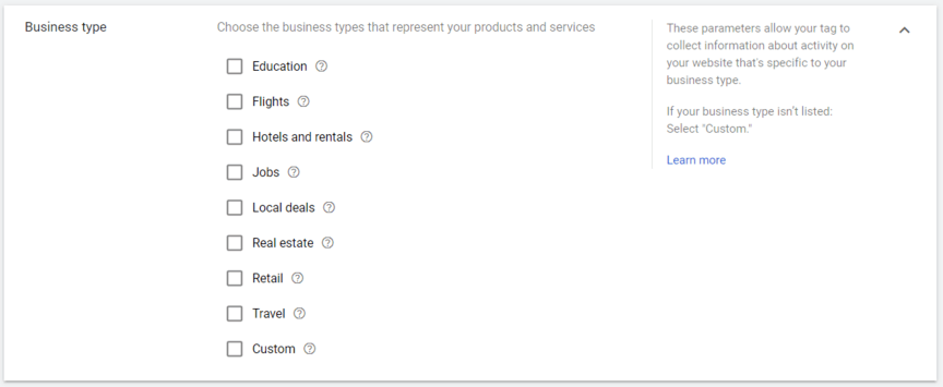 Google dynamic remarketing: Types