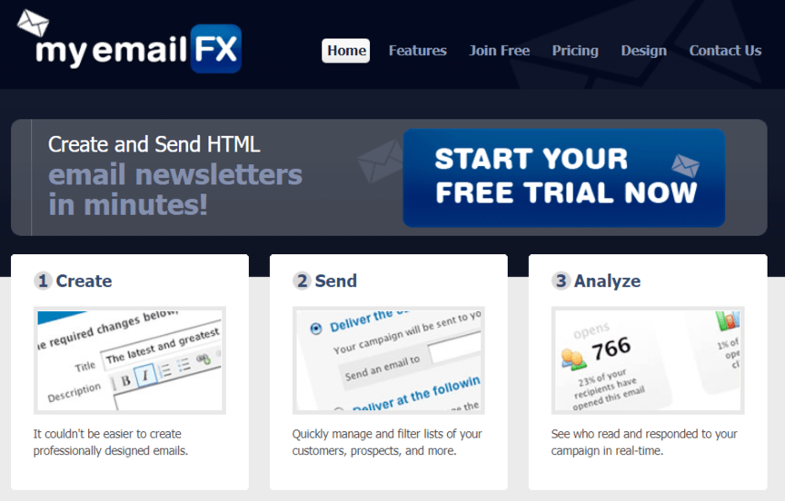 MyEmailFX: Tool for creating a marketing email