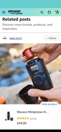 亚马逊帖子示例详细信息：WACACO