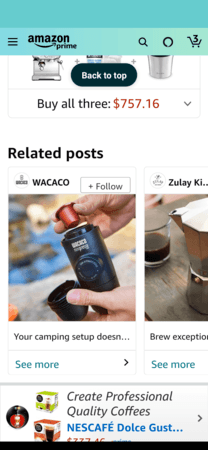 Amazon Posts example: WACACO