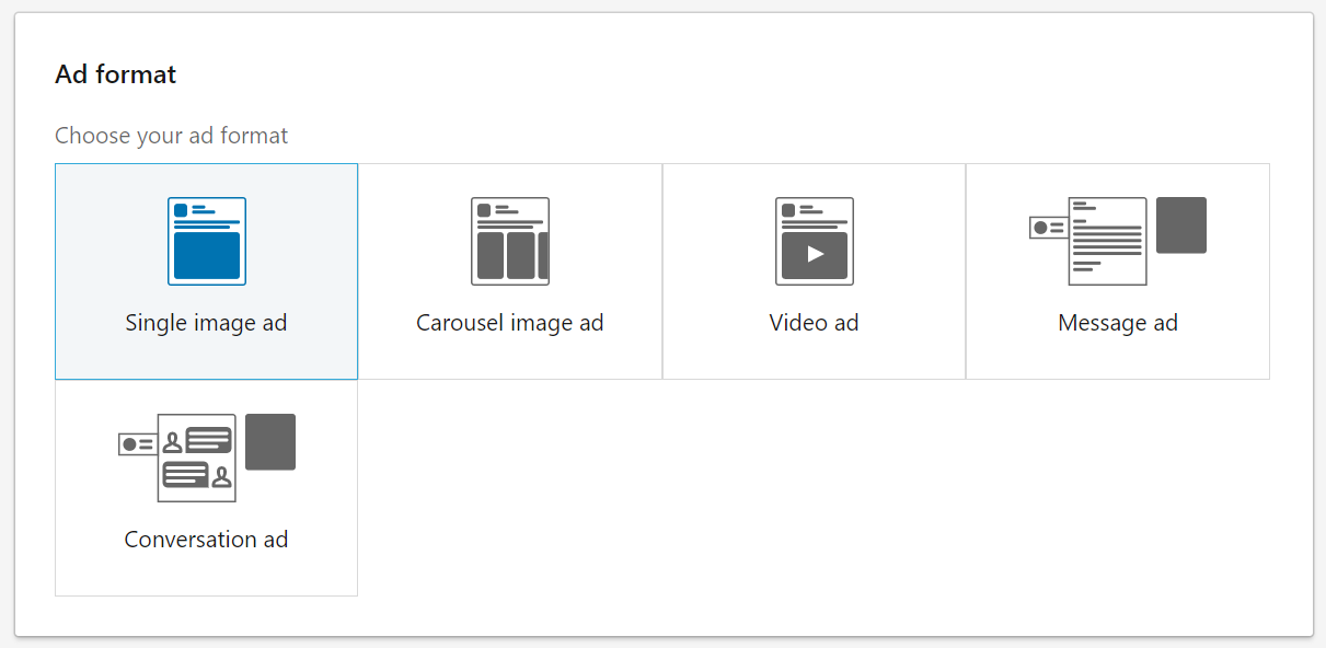 Types of LinkedIn ads