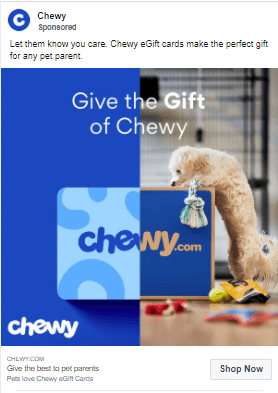 Chewy ad that features a dog on a box