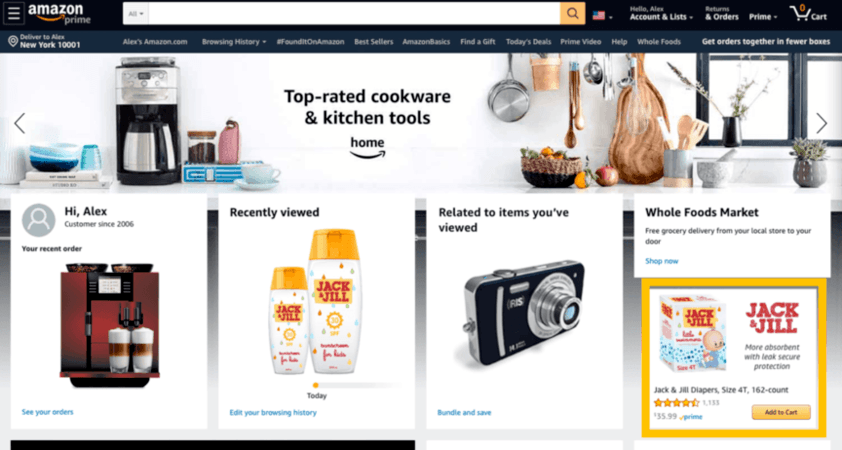 Sponsored display audiences Amazon example