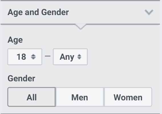 Age and gender filtering on Facebook Insights