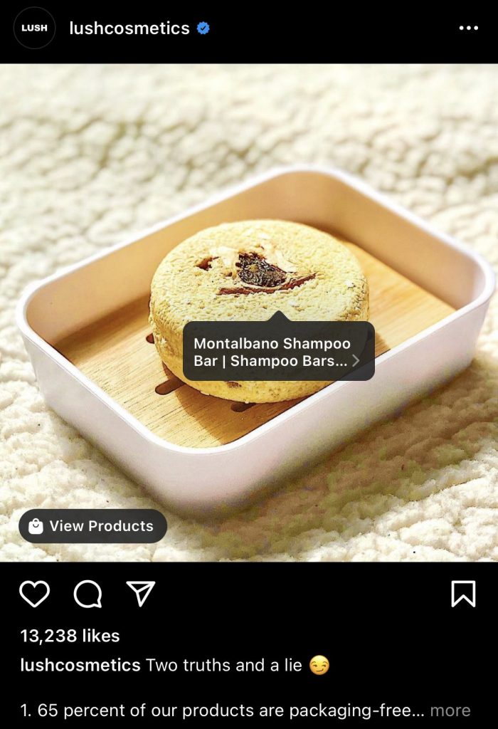 Shoppable Instagram content from Lush