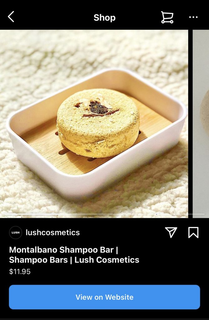 Shopping link for Lush's bath bomb from Instagram