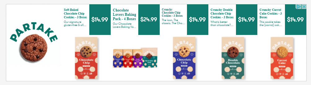 Ad for Partake cookies