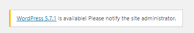 Notification about WordPress update