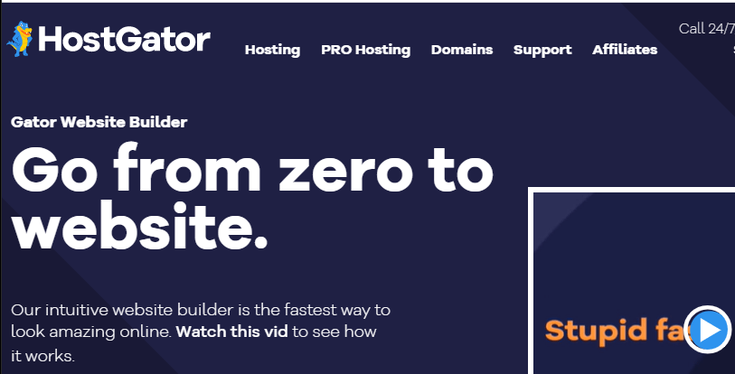 Host Gator homepage