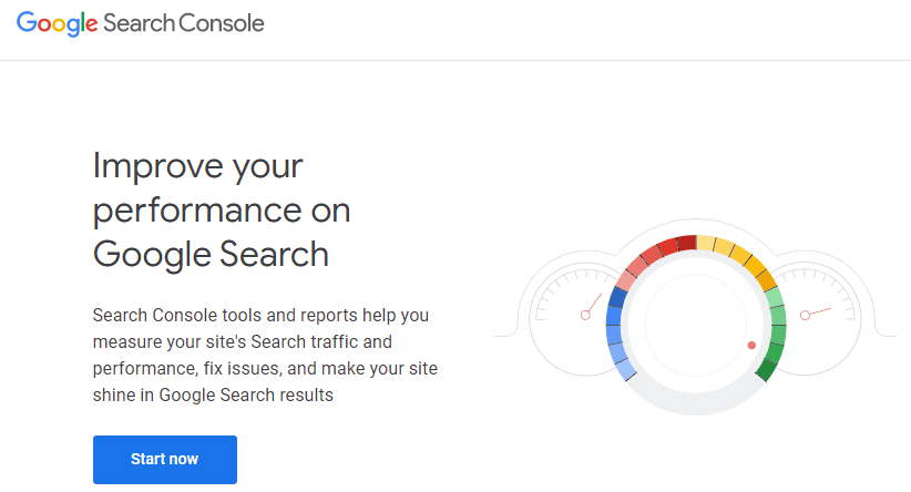 Homepage for Google Search Console